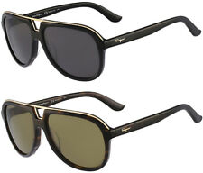 Salvatore Ferragamo Double-Bridge Aviator Sunglasses - SF730S - Made in Italy