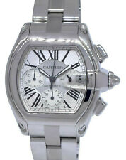 Cartier Roadster XL Chronograph 18k Stainless Steel Silver Dial Mens Watch 2618