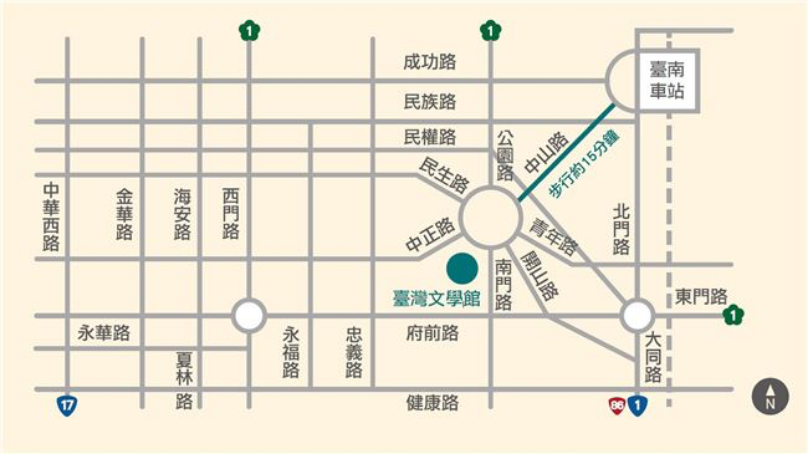 國立臺灣文學館位置圖
