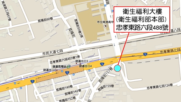 衛生福利部本部大樓地圖