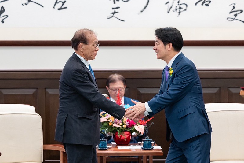 總統接見日本臺灣交流協會理事長　盼與日、美等理念相近國家攜手合作　強化全球民主韌性　共同實現「自由開放的印度太平洋」願景