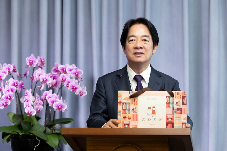 賴清德總統今（29）日以錄影方式為「伊甸基金會中秋節禮盒」錄製推廣影片