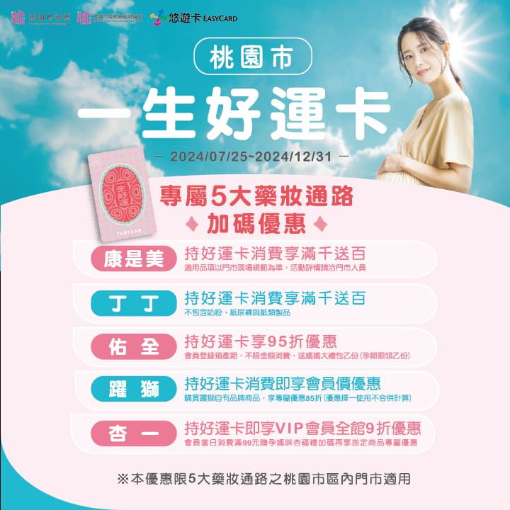 「一生好運卡」推5大藥妝專屬優惠