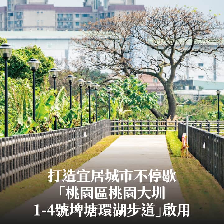 「桃園區桃園大圳1-4號埤塘環湖步道」啟用　張市長：打造宜居城市不停歇
