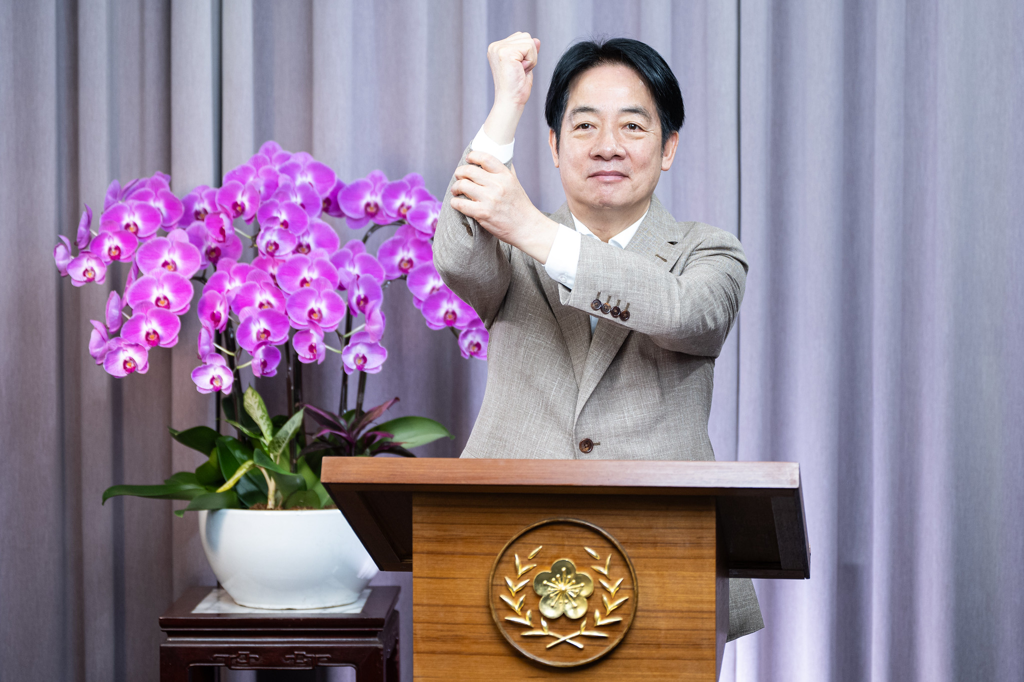 總統為衛生福利部「114年度身心障礙福利機構及團體秋節產品聯合推廣活動記者會」錄製致詞影片
