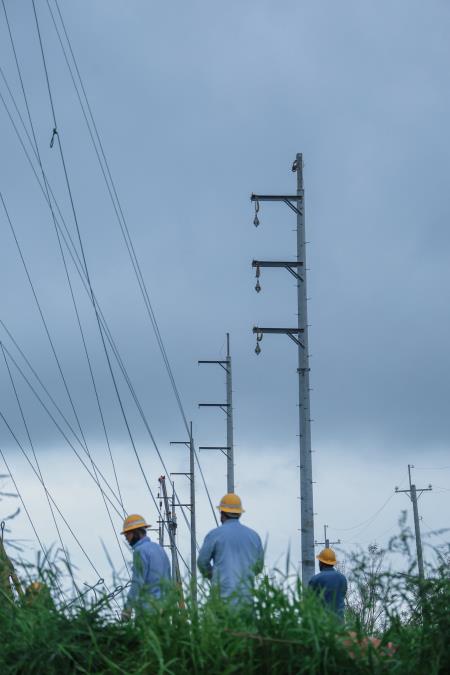 2025年7月8日行政院長卓榮泰視察台電特高壓電塔大寮-新塭線2、3、4號鐵塔倒塌受損情形