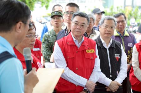 2025年7月11日行政院長卓榮泰視察彰化地區淹水及後續治水工作推動