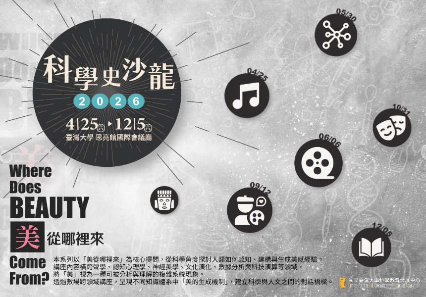 科學史沙龍2026【美從哪裡來】 ~2026/12/5圖